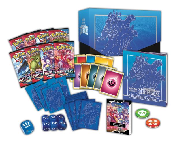 Escudo de Espada Pokemon TCG - Battle Styles Elite Trainer Box Rapid Strike Urshifu Conteúdo