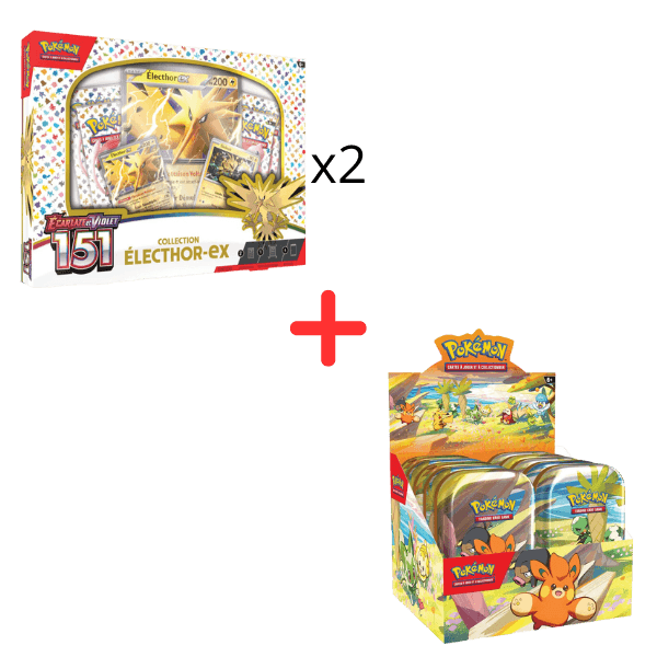 151 Electhor ex FR + POKÉMON MINI TINS Q2 2023 AMIS DE PALDEA